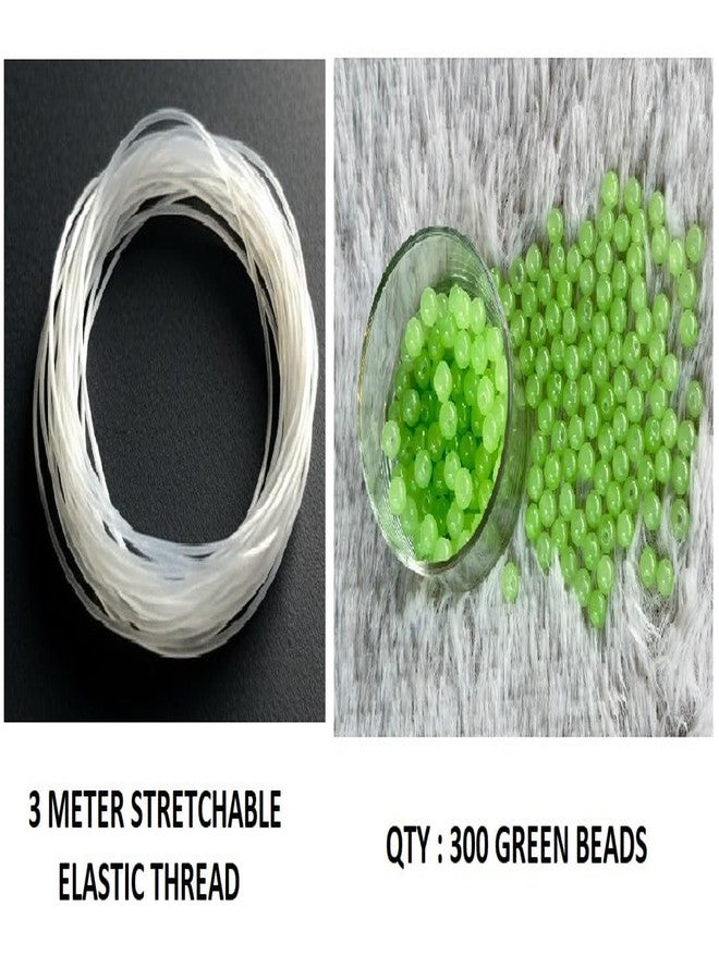 موريل خرز زجاجي كريستالي أخضر من موريل 8 مم لصنع إكسسوارات الموضة والمجوهرات، وصناعة القلائد والأساور والزينة | عبوة من 300 خيط خرز مع خيط مطاطي قابل للتمدد بطول 3 أمتار | - Image 4